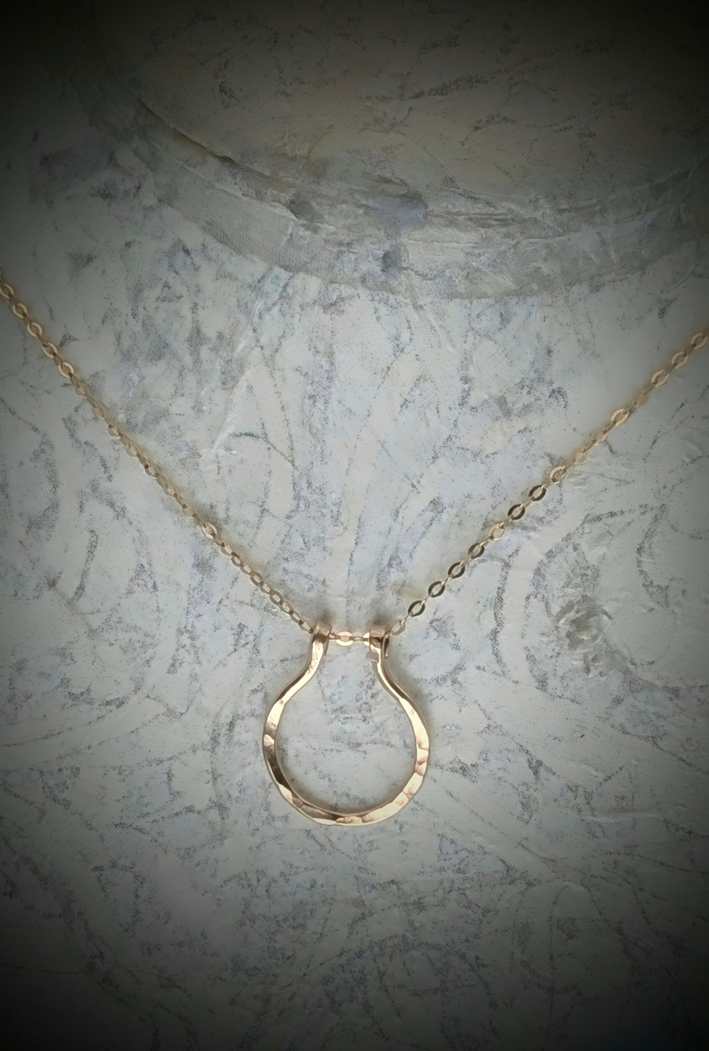 14k Gold-Filled Hammered Ring Holder Pendant