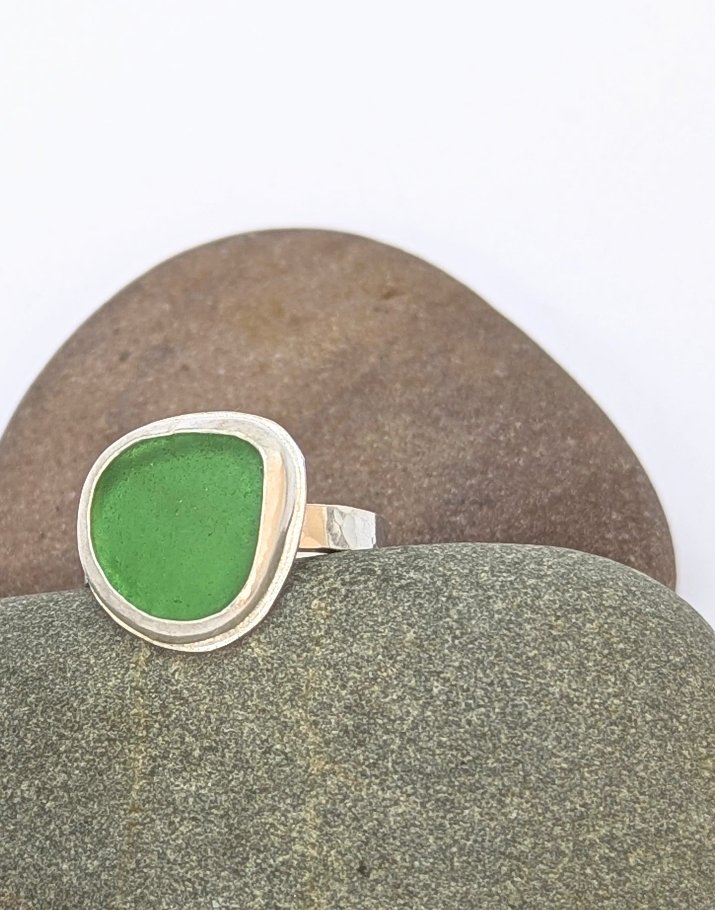 SOLD-Sea Glass & Sterling Silver Ring