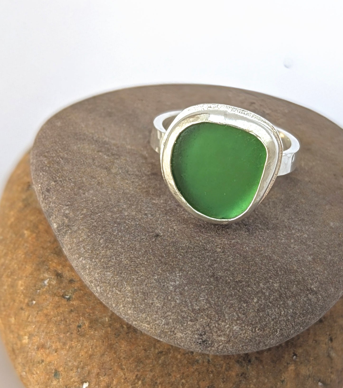 SOLD-Sea Glass & Sterling Silver Ring