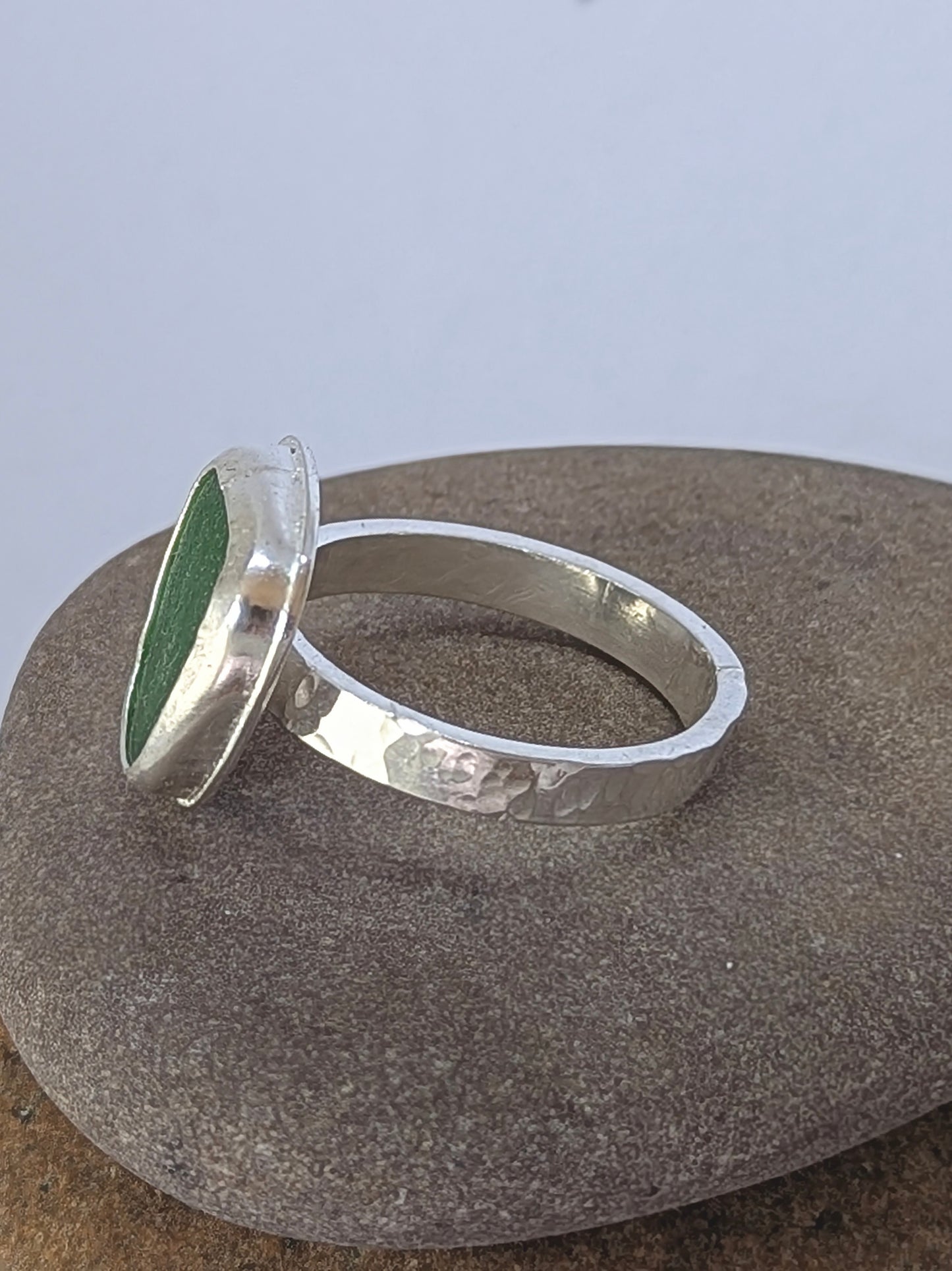 SOLD-Sea Glass & Sterling Silver Ring