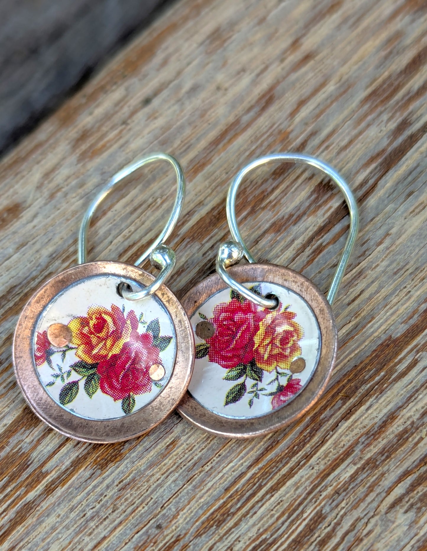 Royal Albert tin and copper Earrings