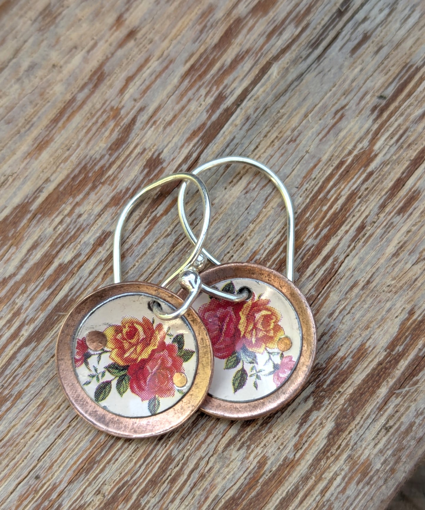 Royal Albert tin and copper Earrings