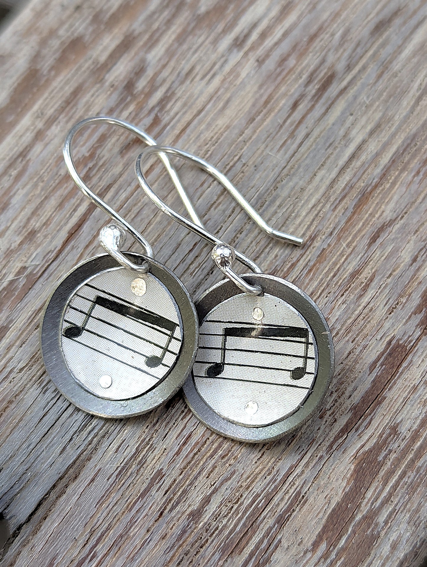 SOLD-Vintage Tin, Titanium and Sterling Silver Earrings