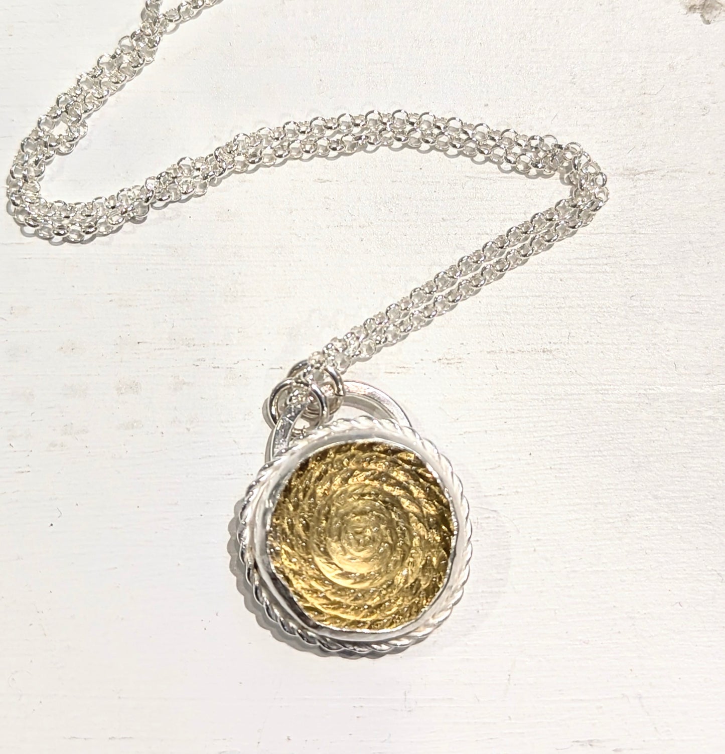 Vintage Circa 1940's Glass Button Pendant