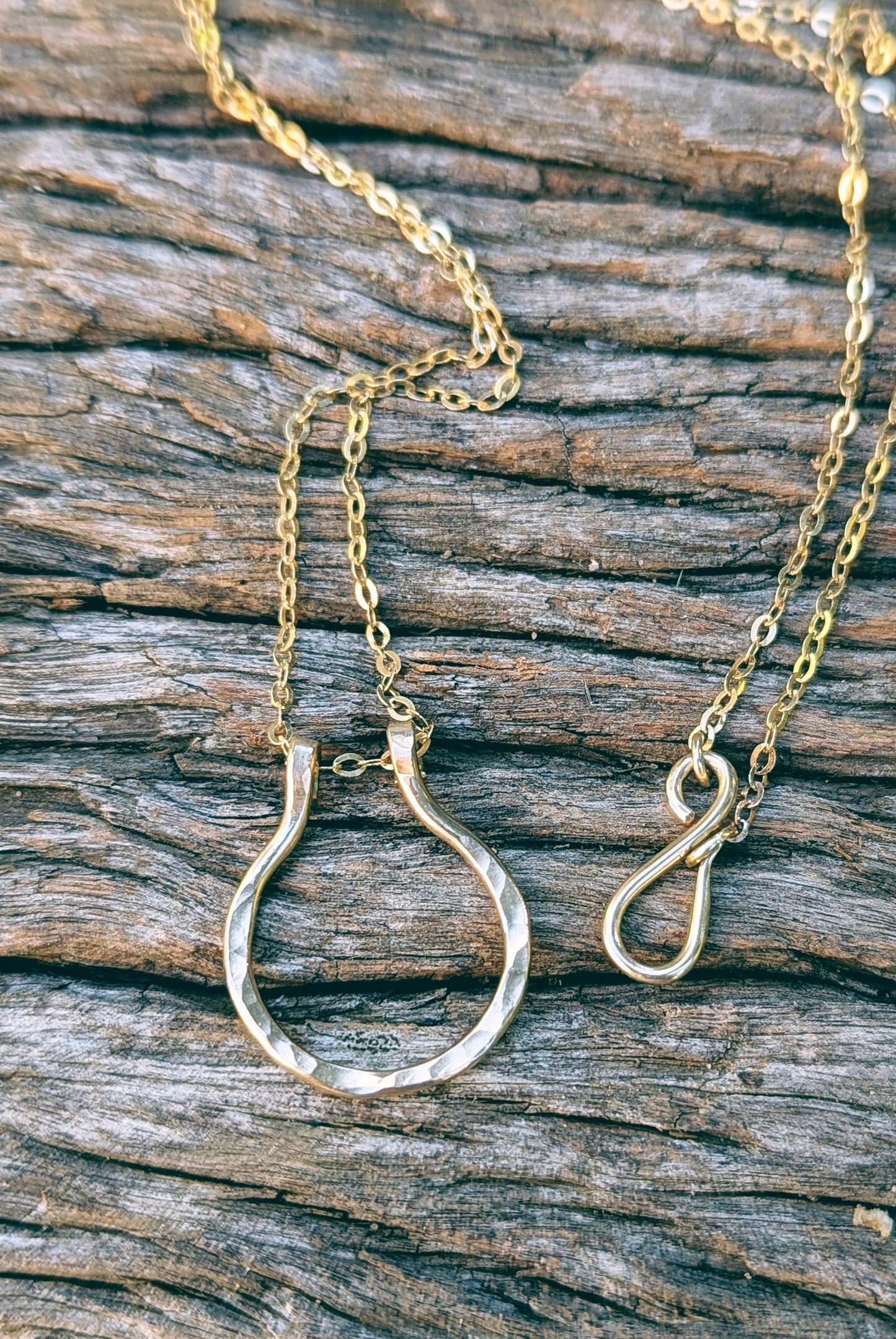 14k Gold-Filled Hammered Ring Holder Pendant