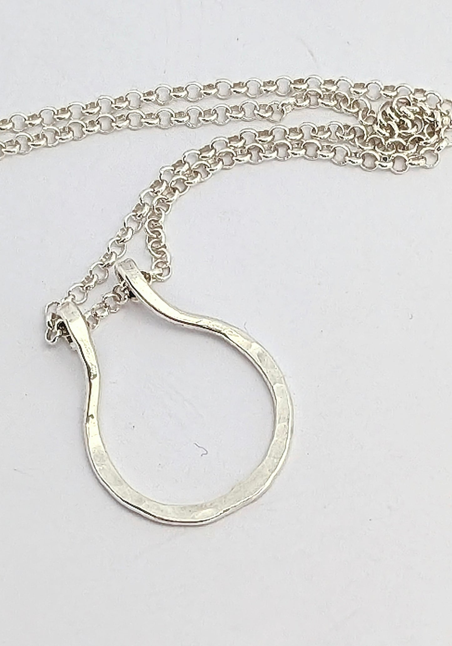 Sterling Silver Hammered Ring Holder Pendant