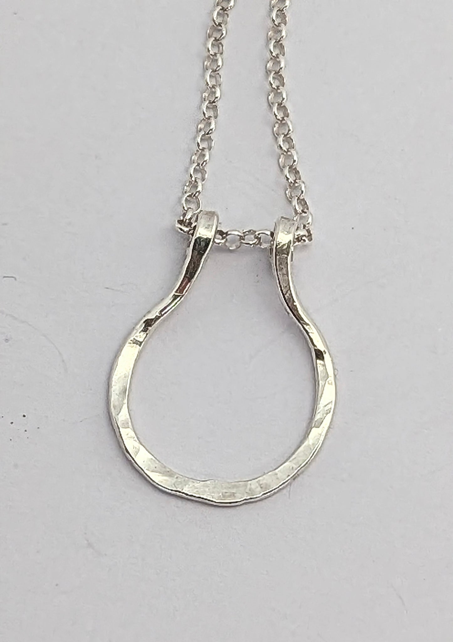 Sterling Silver Hammered Ring Holder Pendant