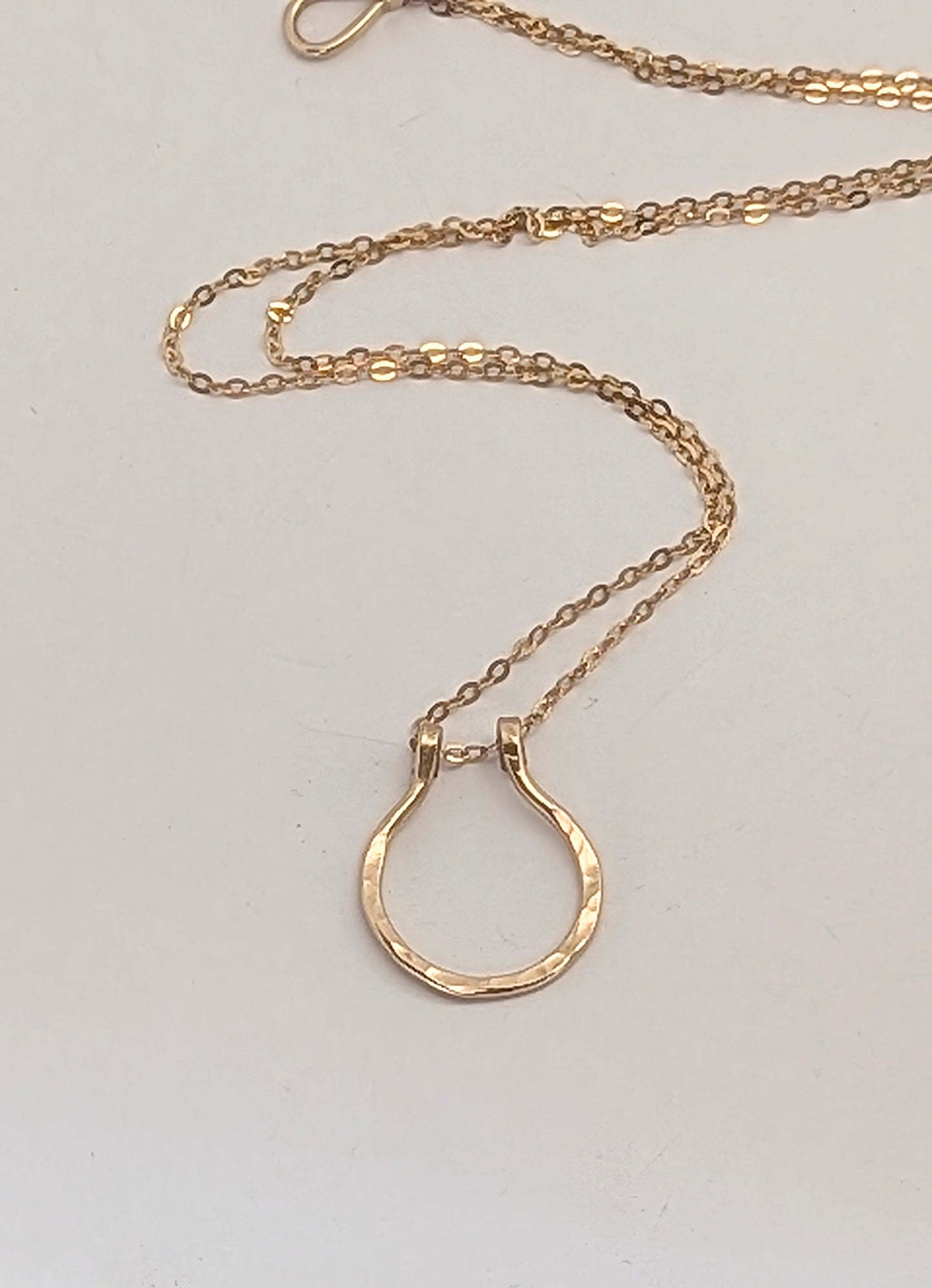 14k Gold-Filled Hammered Ring Holder Pendant