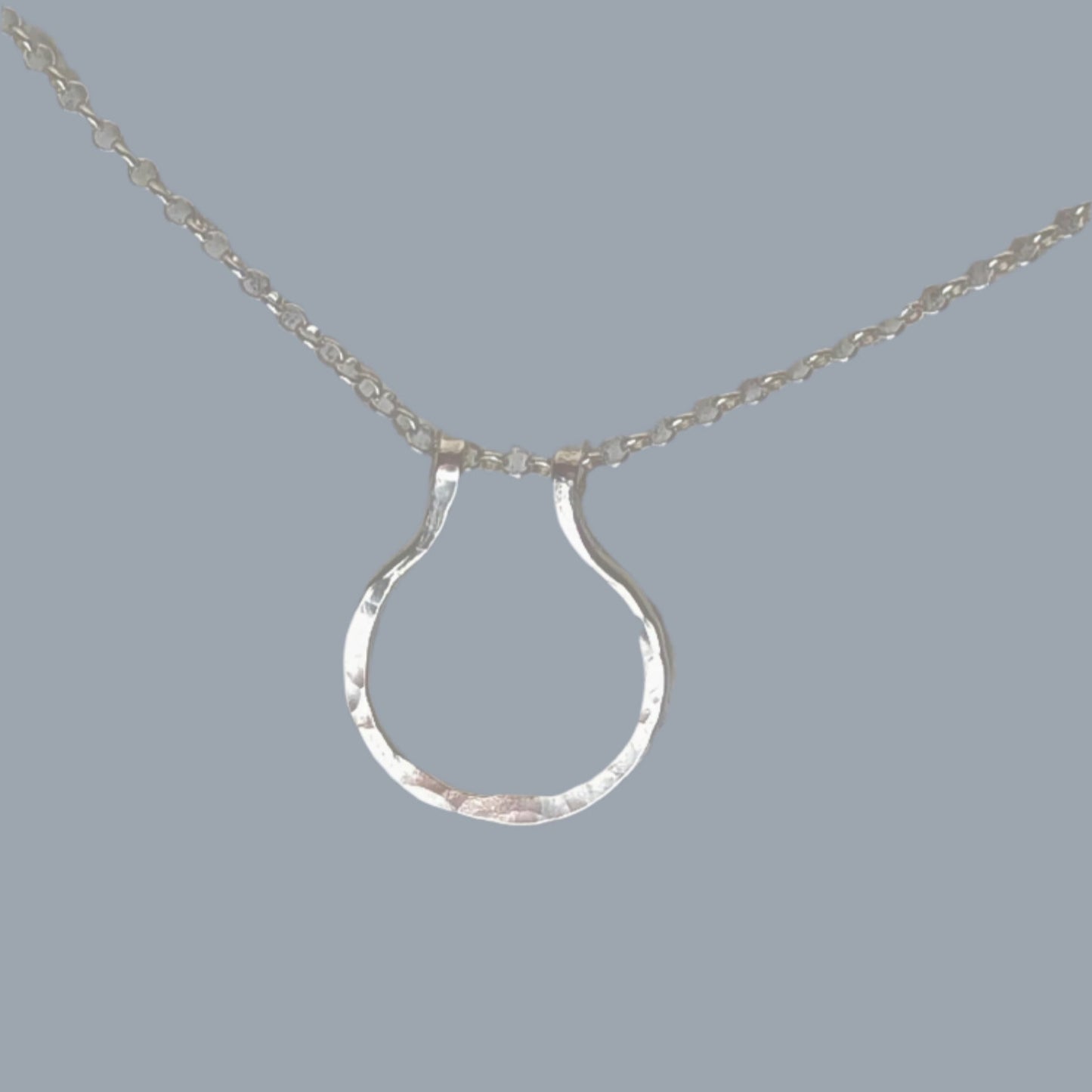Sterling Silver Hammered Ring Holder Pendant